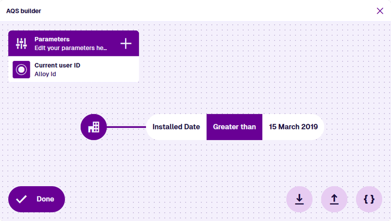 Building a query with the AQS Builder