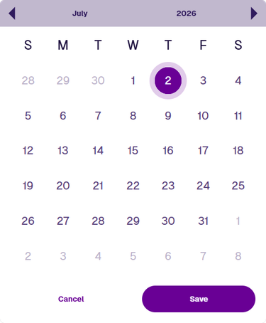 Selecting a date value in the calendar picker