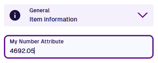 A Number attribute field