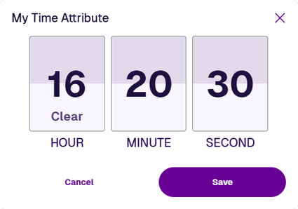 Entering time values