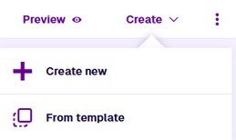 The Create View menu