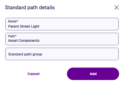 Defining the properties of an example placeholder path