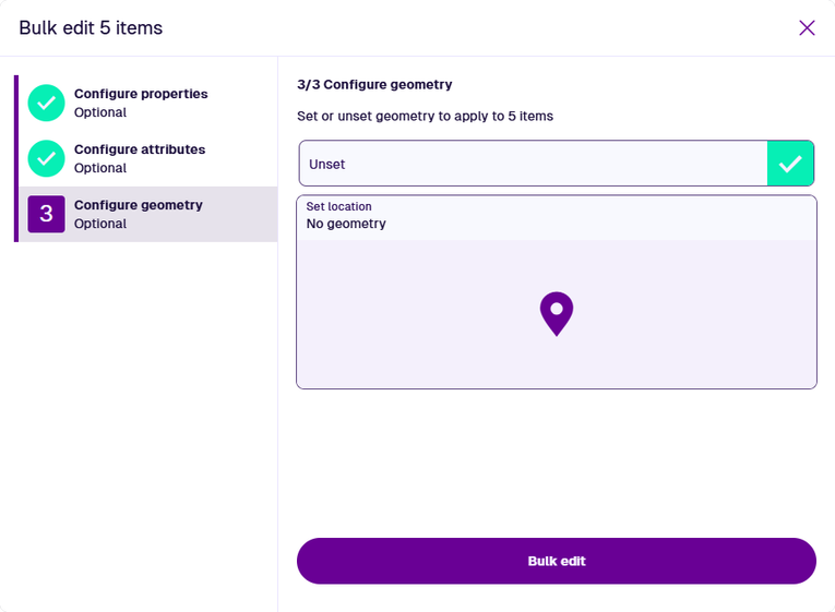 The third step of the Bulk Edit process