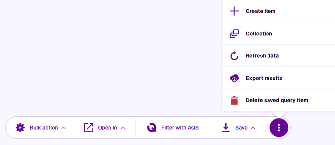 The overflow menu of the toolbar showing missing actions