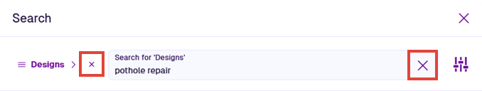 The search box containing a previous search term