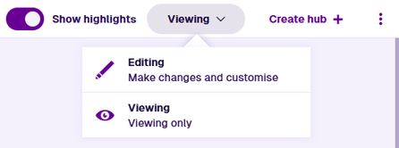 The Viewing dropdown is selected in the app bar