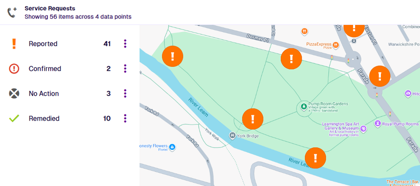 A widget displaying a map