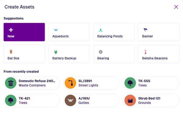 The Item Creator showing suggested designs and recent items