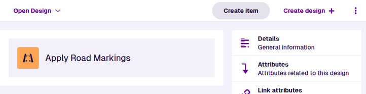 Creating an item from the Designer app