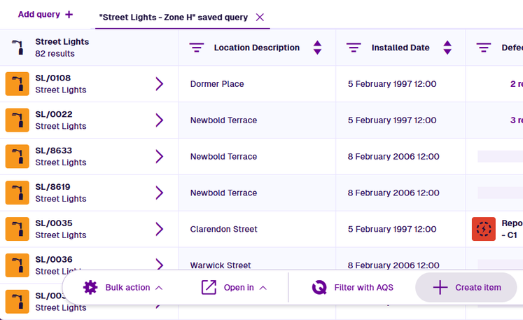 The Create Item button highlighted in the header bar