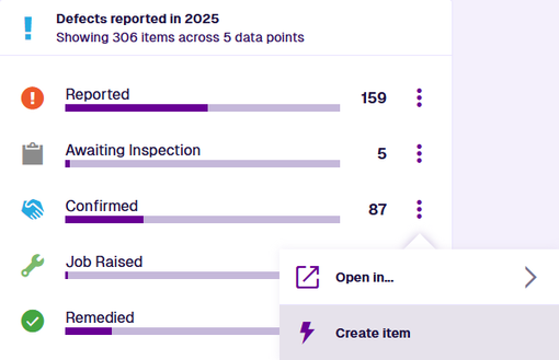 Creating an item from the Hubs app