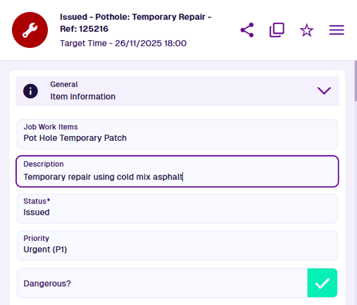 Editing the Description attribute by typing into it