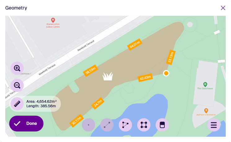 The geometry of an example item being edited in the Geometry Editor