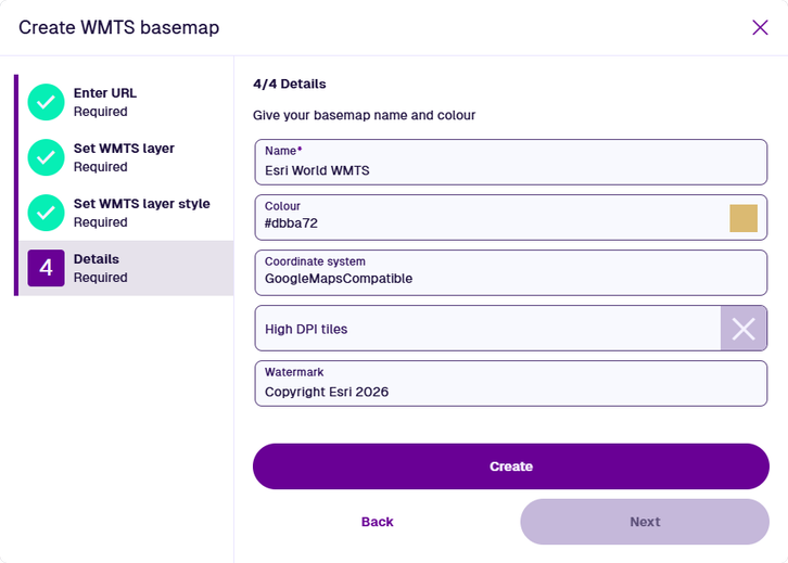 The fourth step of the wizard