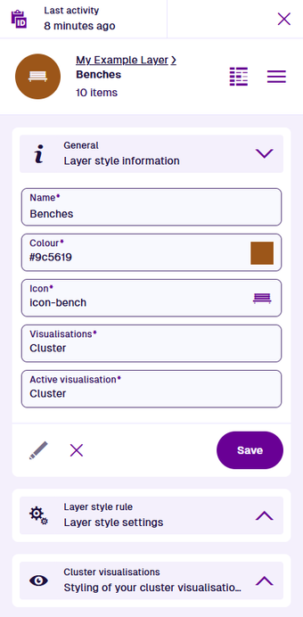 The General section of a custom layer style