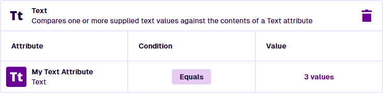 An example Text expression