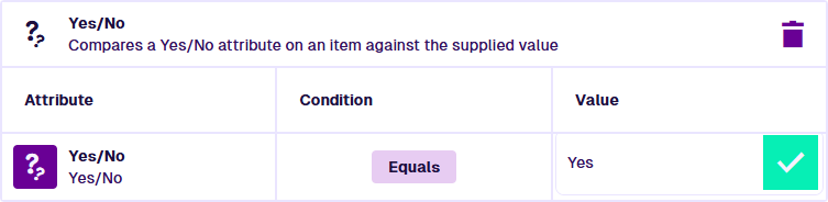 An example Yes/No expression