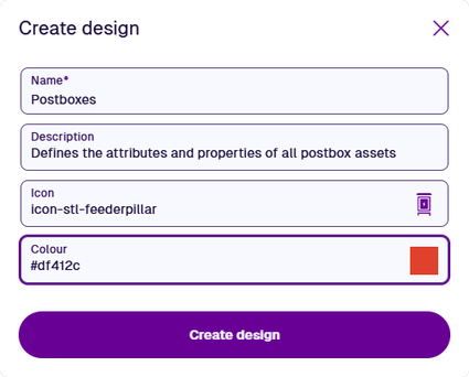 The Colour field populated with a hexadecimal value and a sample swatch