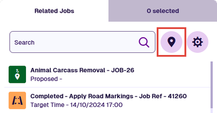 The Open map picker button in the item picker's search box