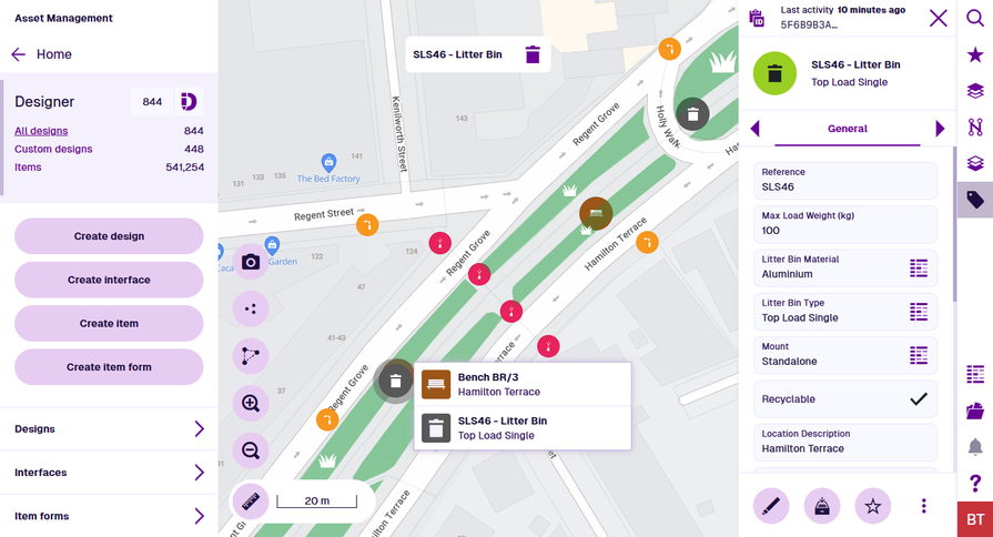 An example of the Asset Classic workspace being used