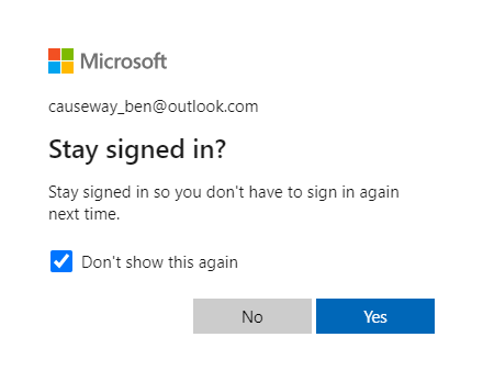 Choosing whether to stay signed in