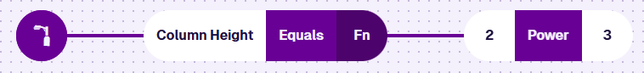 An Equals node comparing the Column Height attribute to a Power function, 2 to the power of 3