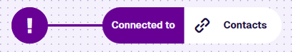 A Connected to node linked to a Contacts item
