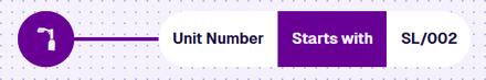 A Starts with node comparing the Unit Number attribute to SL/002