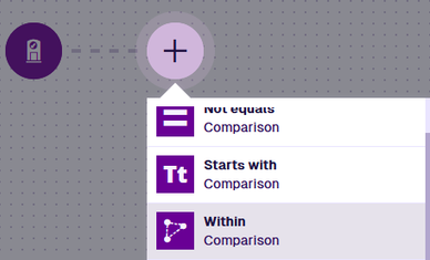 Choosing the Within node from the list