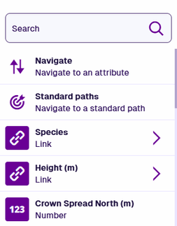 Animation showing how to select a Link attribute