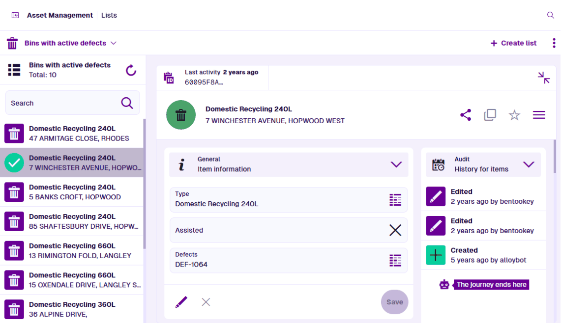 An animation cycling between screenshots of several Asset Management Apps