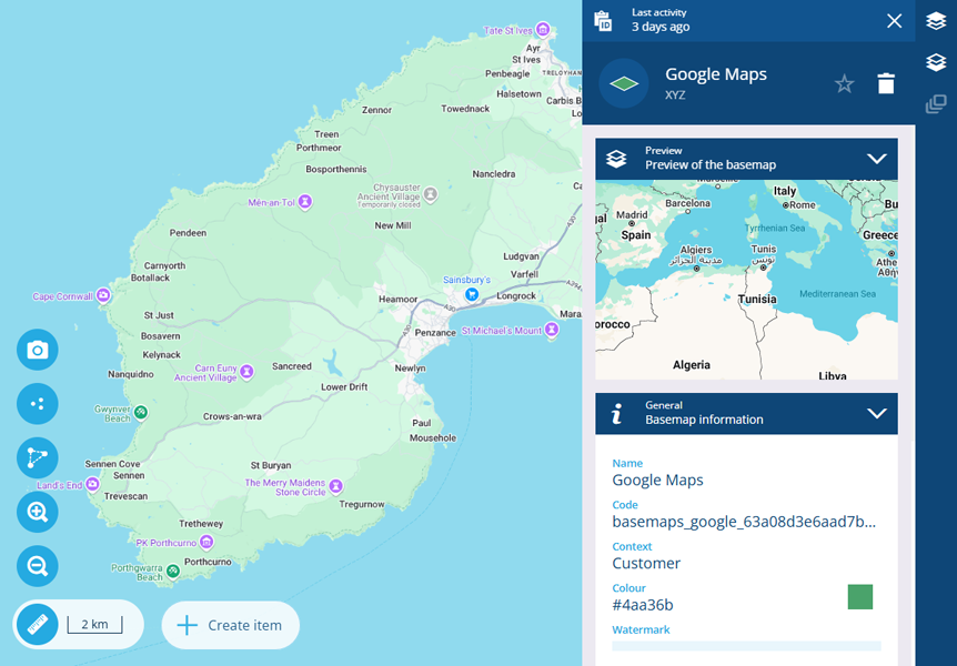 An example XYZ basemap loaded in Alloy